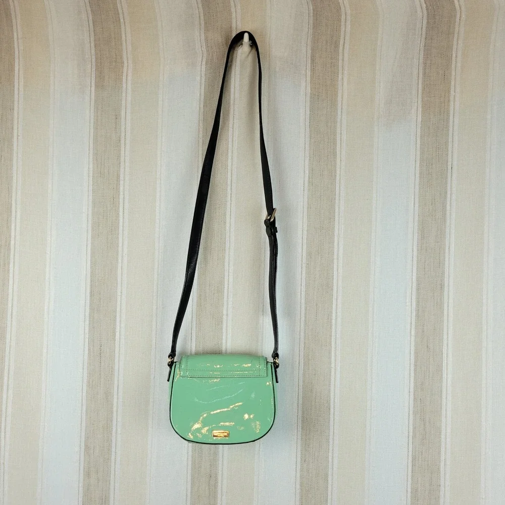Kate Spade Jade Chelsea Park Crossbody‎ Bag Purse Mint Green Black Leather